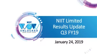 NII  IIT Lim  imited  Results Update  Q3 FY19  January 24, 2019  Environment   Storm Clouds