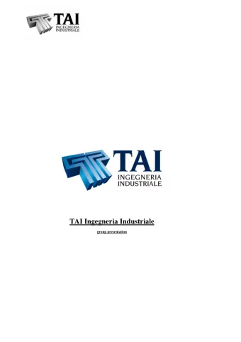 TAI Ingegneria Industriale  group presentation  TAI Ingegneria Industriale  group presentation -