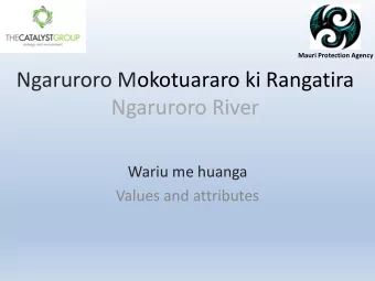 Ngaruroro Mokotuararo ki Rangatira  Ngaruroro River  Wariu me huanga  Values and attributes  Pa