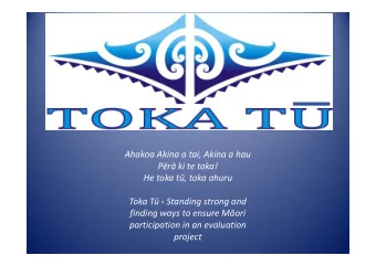 Ahakoa Akina a tai, Akina a hau  Pr ki te toka!  He toka t, toka ahuru Toka T - Standing