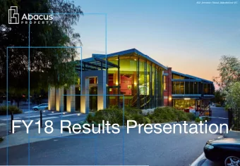 FY18 Results Presentation  Abacus Property Group  FY18 Results Presentation  FY18 financial