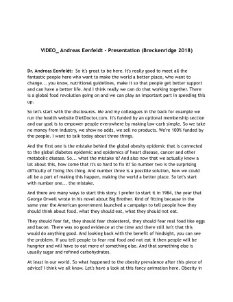 VIDEO_ Andreas Eenfeldt - Presentation (Breckenridge 2018) Dr. Andreas Eenfeldt: So it's great to