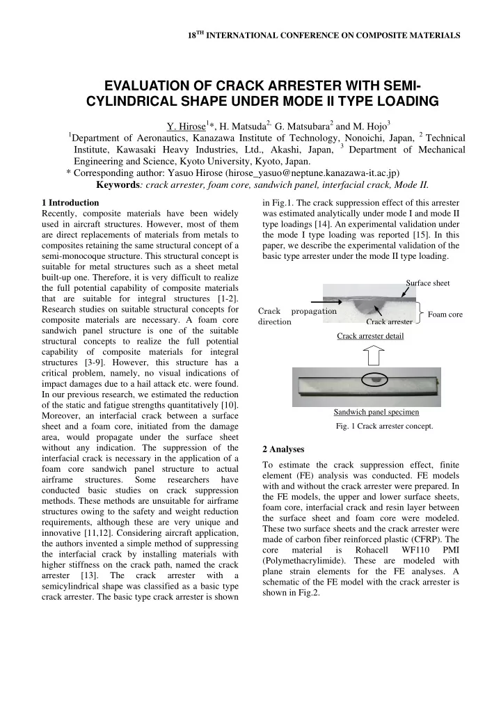 evaluation of crack arrester with semi cylindrical shape