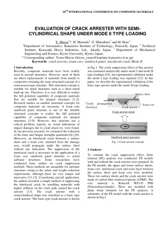EVALUATION OF CRACK ARRESTER WITH SEMI-  CYLINDRICAL SHAPE UNDER MODE II TYPE LOADING Y. Hirose 1
