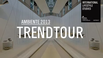 TRENDTOUR  TREND  DYNAMIC  CITY  TREND  Cities are growing rapidly in population. A  DYNAMIC