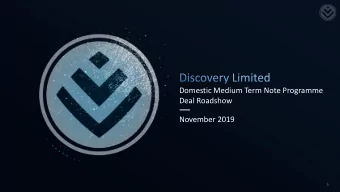 Domestic Medium Term Note Programme  Deal Roadshow  November 2019  1  Team introduction  Group