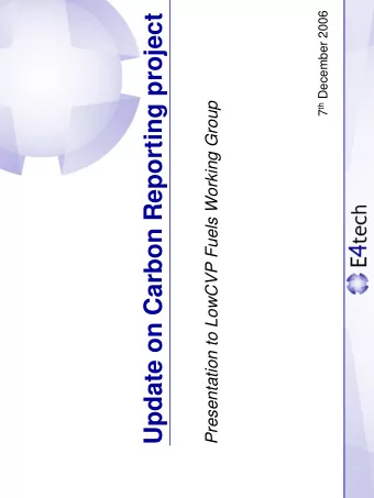 Update on Carbon Reporting project  Presentation to LowCVP Fuels Working Group  2  Draft