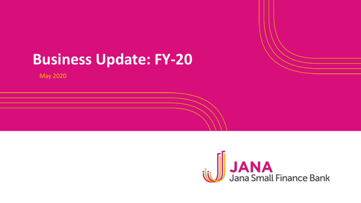 business update fy 20