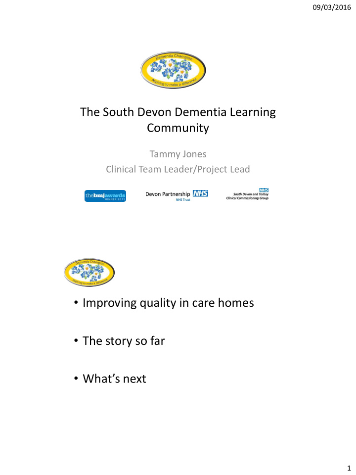 the south devon dementia learning community