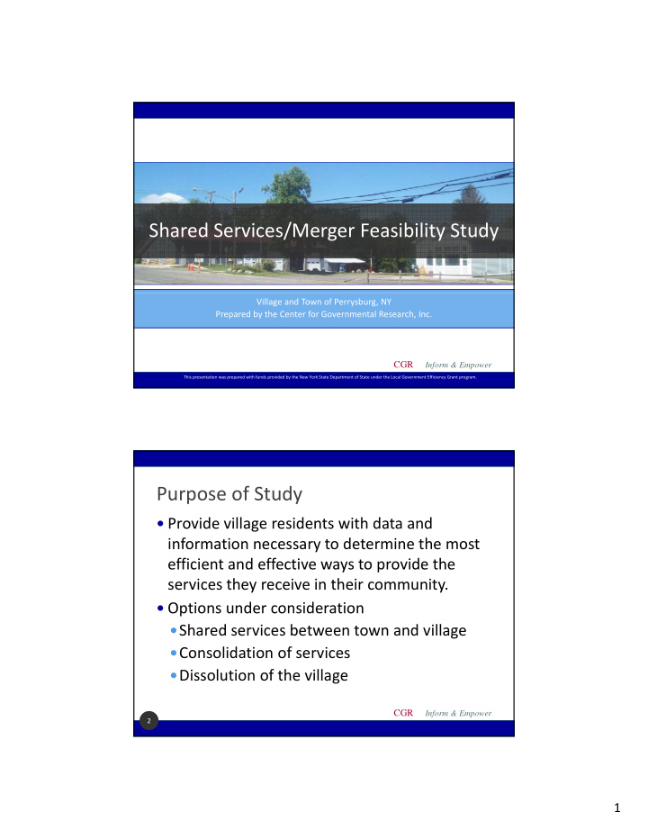 shared services merger feasibility study