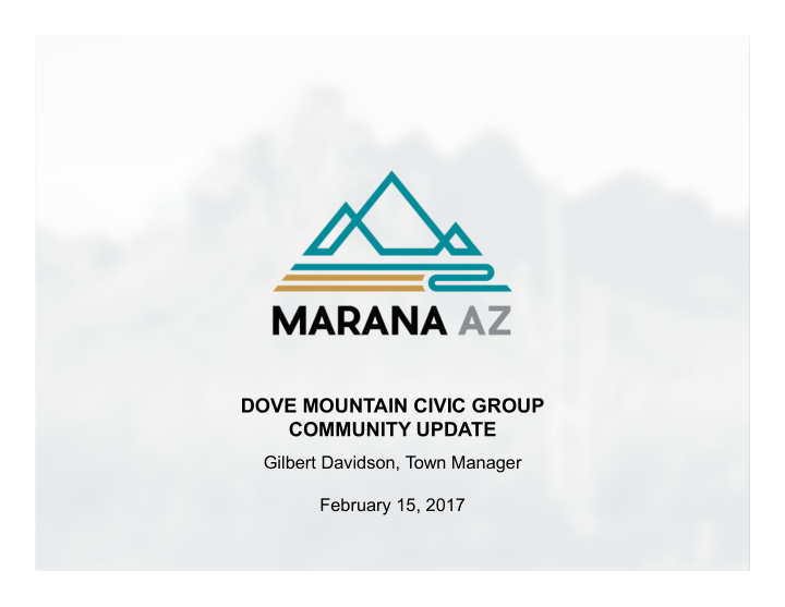 dove mountain civic group community update