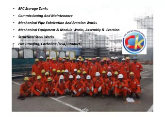 EPC Storage Tanks    Commissioning And Maintenance    Mechanical Pipe Fabrication And
