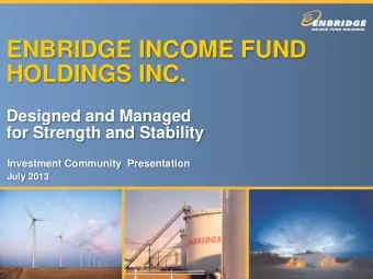 HOLDINGS INC.  Designed and Managed  for Strength and Stability  Investment Community  Presentation