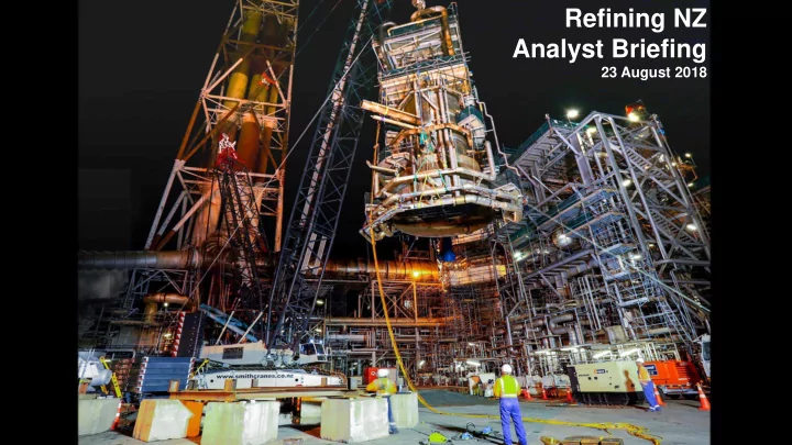 refining nz analyst briefing