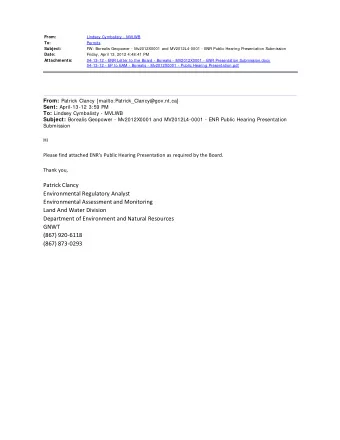 From: Patrick Clancy [mailto:Patrick_Clancy@gov.nt.ca] Sent: April-13-12 3:59 PM To: Lindsey