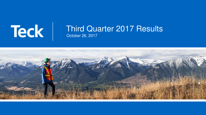 third quarter 2017 results