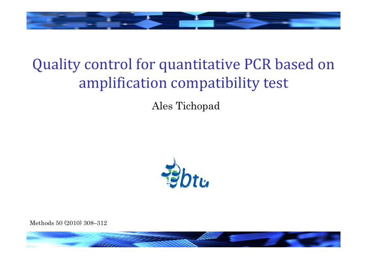 quality control for quantitative pcr based on