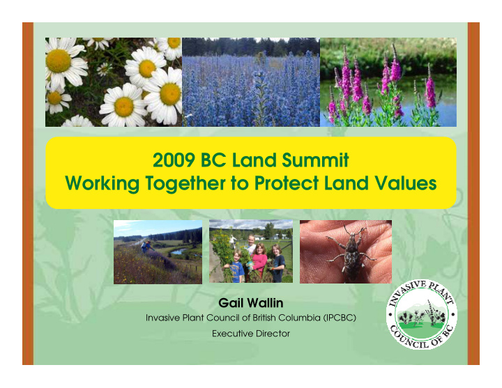 2009 bc land summit working together to protect land