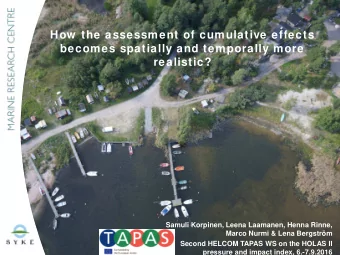 How  the assessment of cumulative effects  becomes spatially and temporally more  realistic?