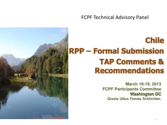 March 18-19, 2013  FCPF Participants Committee  Washington DC Gisela Ulloa Toms Schlichter,  1