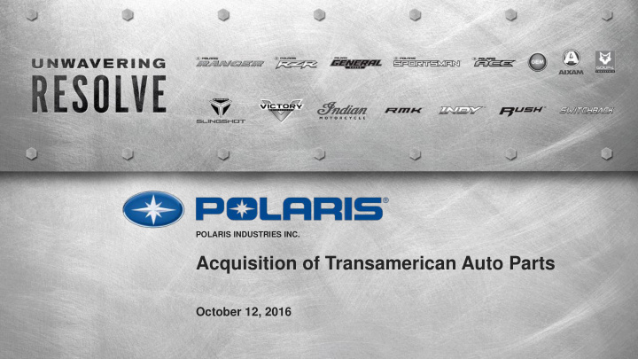 acquisition of transamerican auto parts
