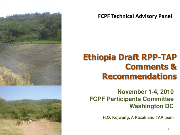 ethiopia draft rpp tap comments recommendations