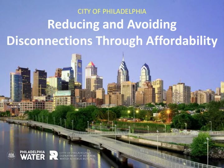 reducing and avoiding disconnections through affordability