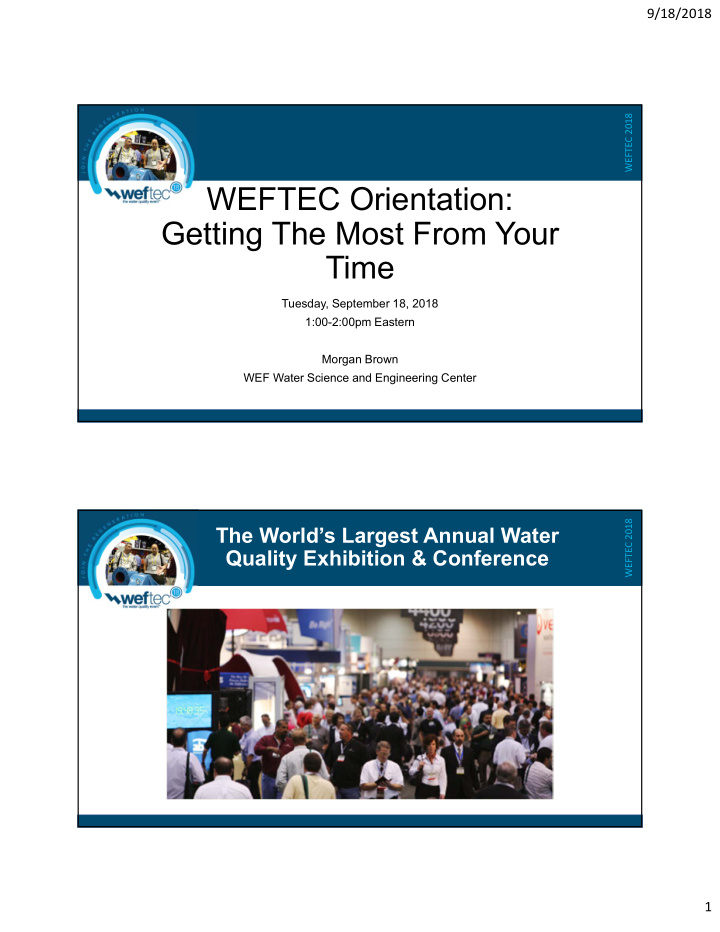 weftec orientation getting the most from your time