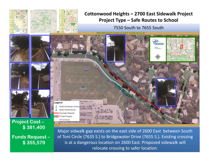 cottonwood heights 2700 east sidewalk project project