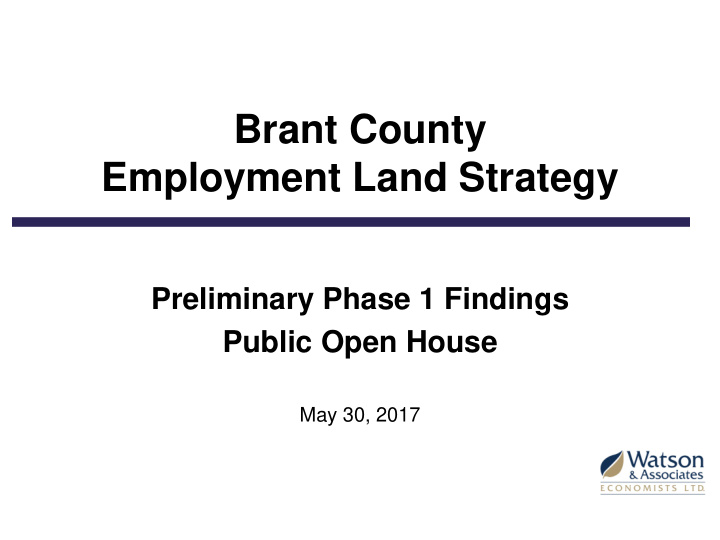 brant county employment land strategy