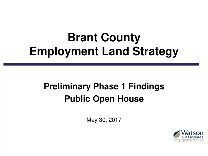 brant county employment land strategy