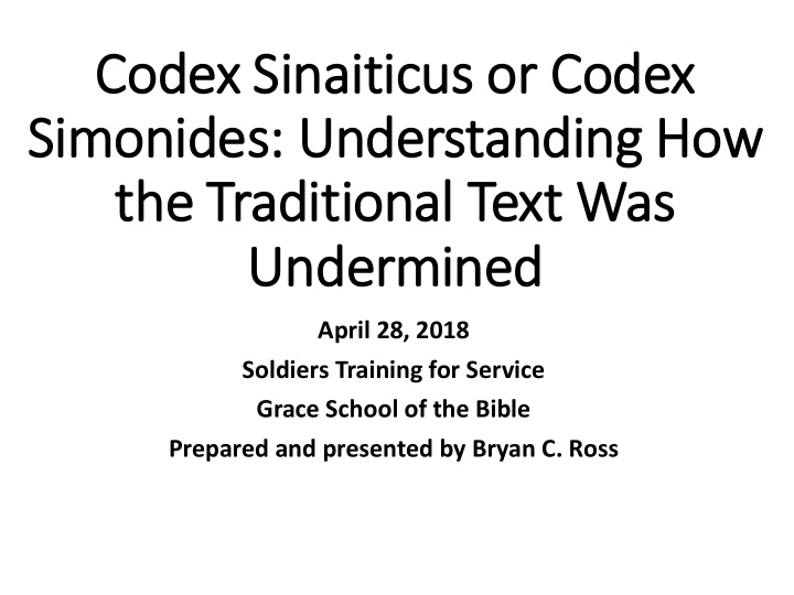 codex sin inaiticus or codex sim imonides understanding