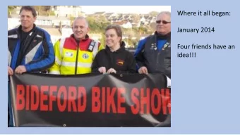 Four friends have an  idea!!!  The aims:  To raise money for adopted  charities (local and