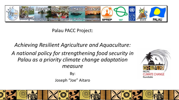 achieving resilient agriculture and aquaculture