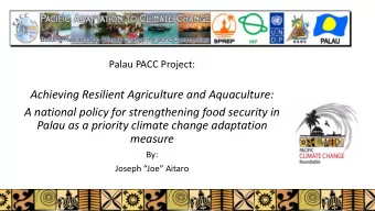 Achieving Resilient Agriculture and Aquaculture:  A national policy for strengthening food security