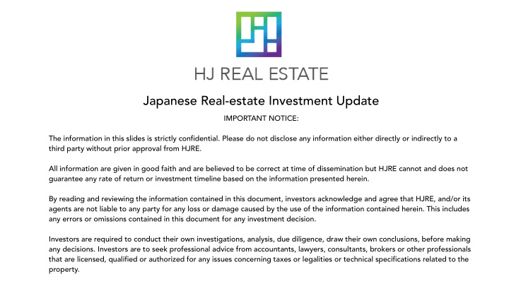 japanese real estate investment update