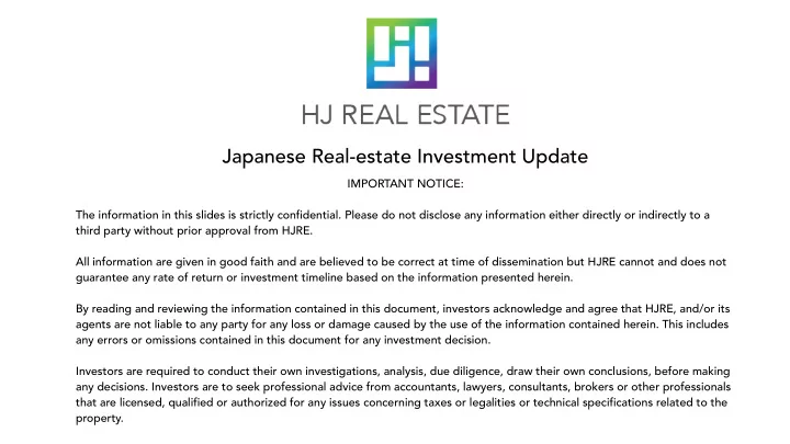japanese real estate investment update