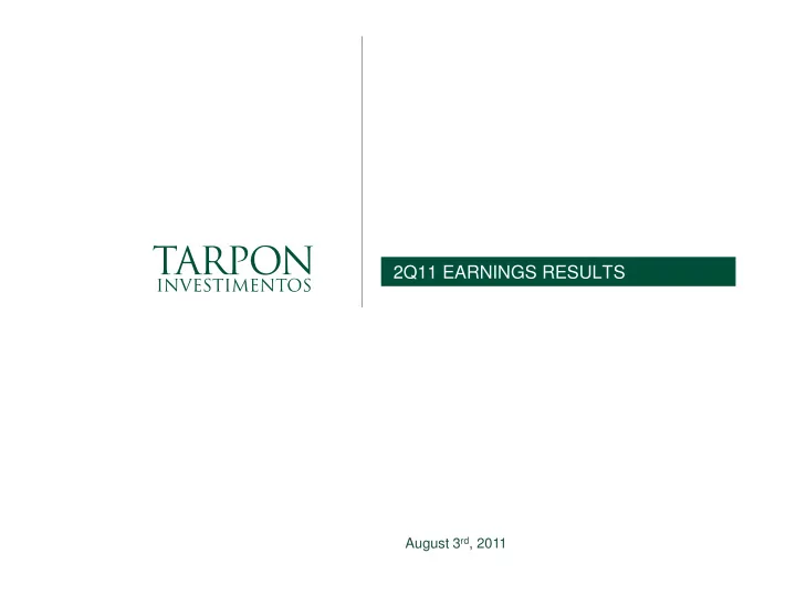 2q11 earnings results