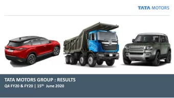 TATA MOTORS GROUP : RESULTS  Q4 FY20 &amp; FY20 | 15 th June 2020  Safe harbour statement