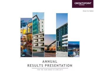 ANNUAL  RESULTS PRESENTATION  FOR THE YEAR ENDED 30 JUNE 2014  AGENDA  1  INTRODUCTION &amp;