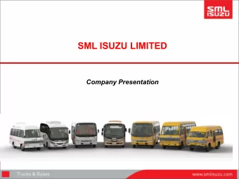 SML ISUZU LIMITED  Company Presentation  Safe Harbor   This presentation and the accompanying