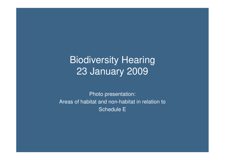 biodiversity hearing 23 january 2009