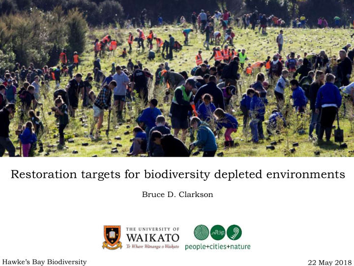 restoration targets for biodiversity depleted environments