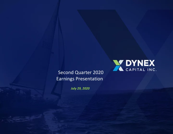 second quarter 2020 earnings presentation