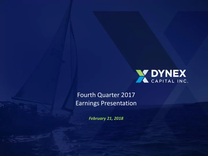 fourth quarter 2017 earnings presentation