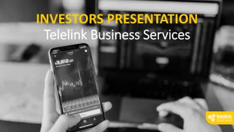 Tele  lelin  ink Busin  iness Services  Disclaimer This presentation (Presentation) is in