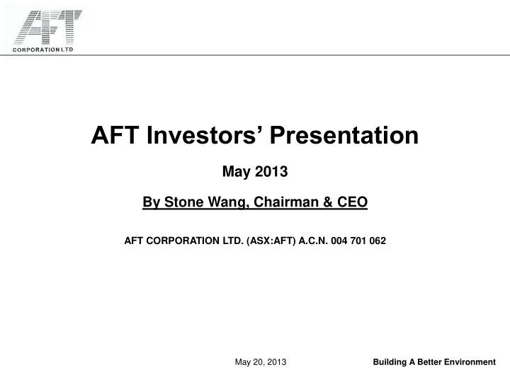 aft investors presentation