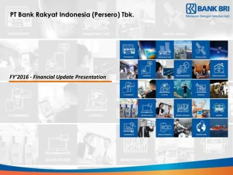 PT Bank Rakyat Indonesia (Persero) Tbk. FY2016 - Financial Update Presentation  Outline