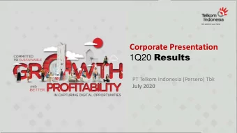 Corporate Presentation 1Q20 Results  PT Telkom Indonesia (Persero) Tbk  July 2020  Disclaimer  This