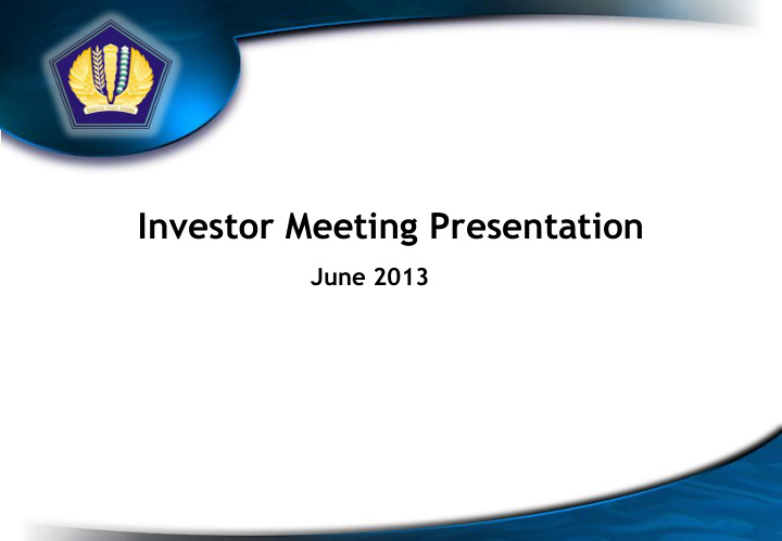 investor meeting presentation